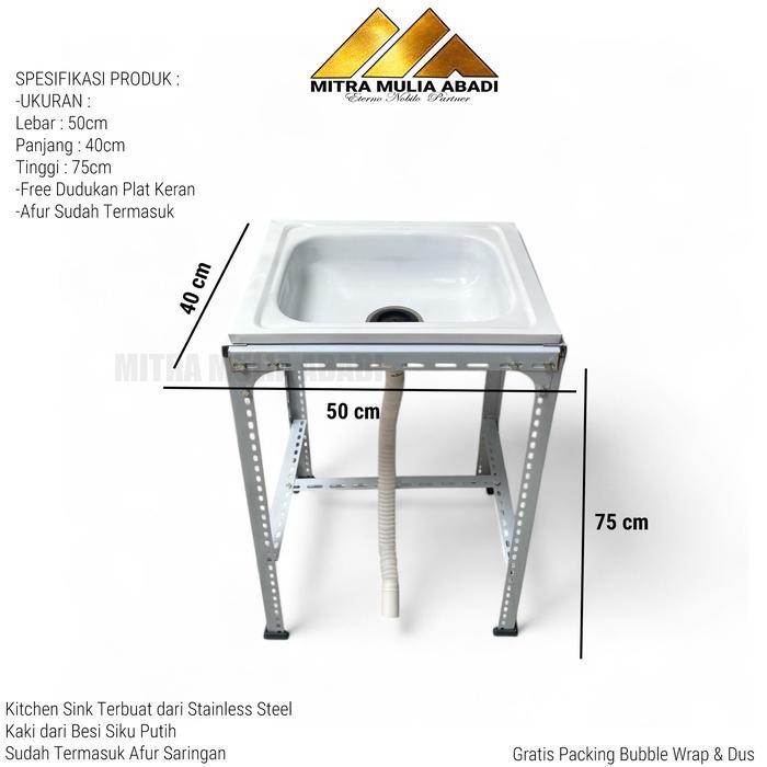 PREMIUM Wastafel Portable Cuci Piring Set Apotek Rumah Sakit- Bak Cuci Piring Stainless Portable
