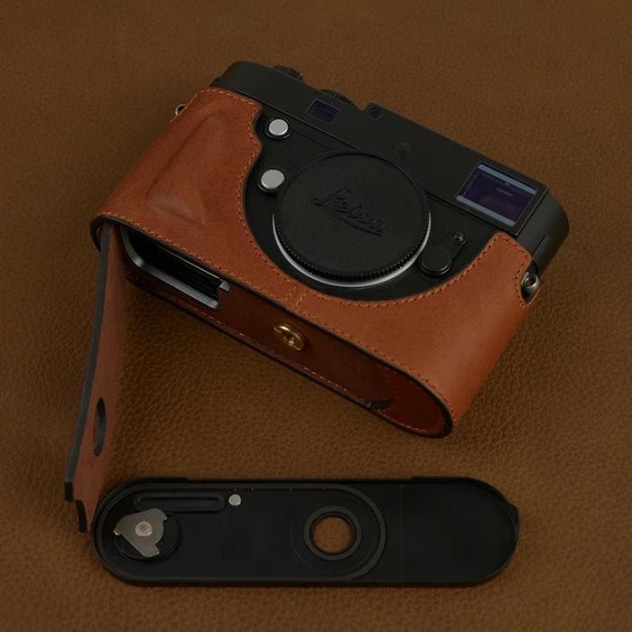 Handmade Genuine Leather Camera case Video Half Bag For Leica M240-P