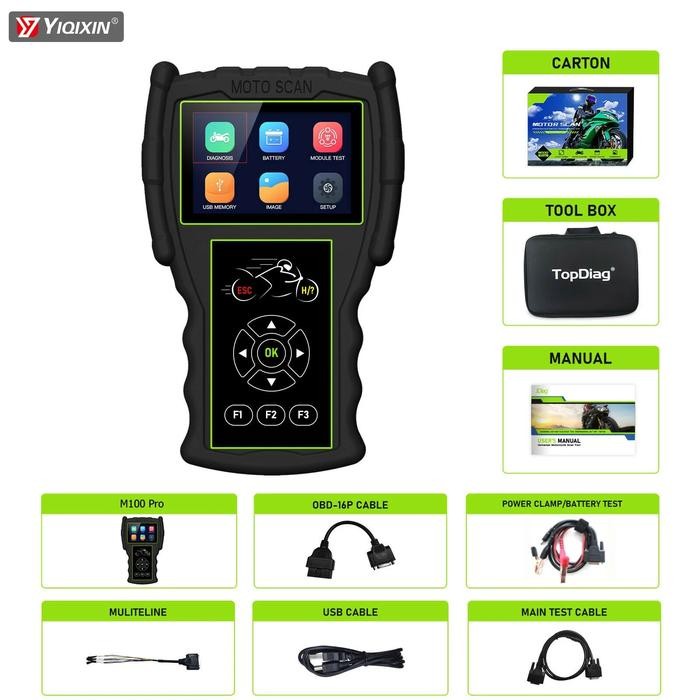 JDiag M100 Pro Moto Scan Code Reader OBD OBD2 Scanner Motorcycle