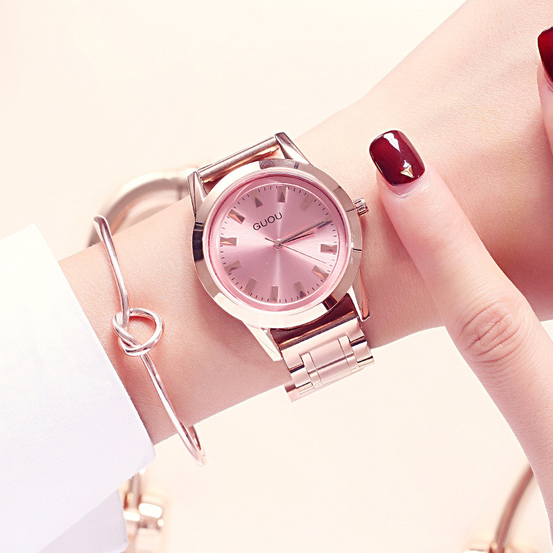 Fashion Guou Watch Women Top Brand Luxury Rose Gold Quality Lady Gift
