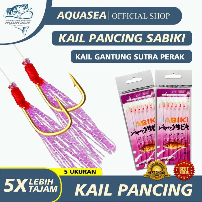 AQUASEA - Kotrekan Kail Umpan Pancing Sabiki Kail Umpan Gantung Sutra Perak Kail Jig Benang Pesca
