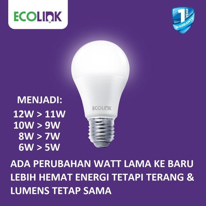 Ecolink Lampu Led 10W Bulb Bohlam 10 W Watt 10Watt Putih White Multipack