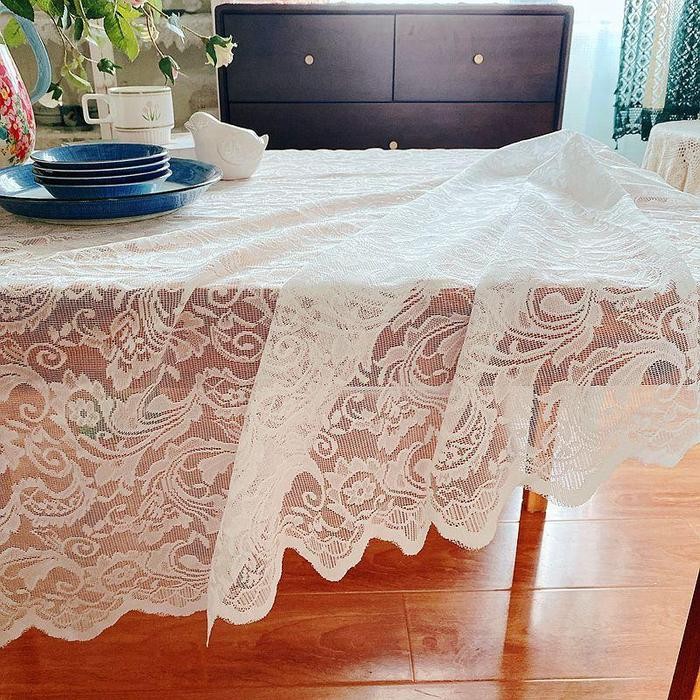 TAPLAK MEJA MAKAN/UKURAN DIAMETER 180X180CM/ MEJA VINTAGE LACE NAPKIN KAIN PIKNIK SERBET TAPLAK MEJA