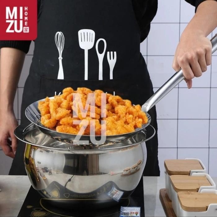 Serokan Masak Gorengan Restoran / Serok Bawang Stainless 30 cm Jumbo. Steel Kitchenware