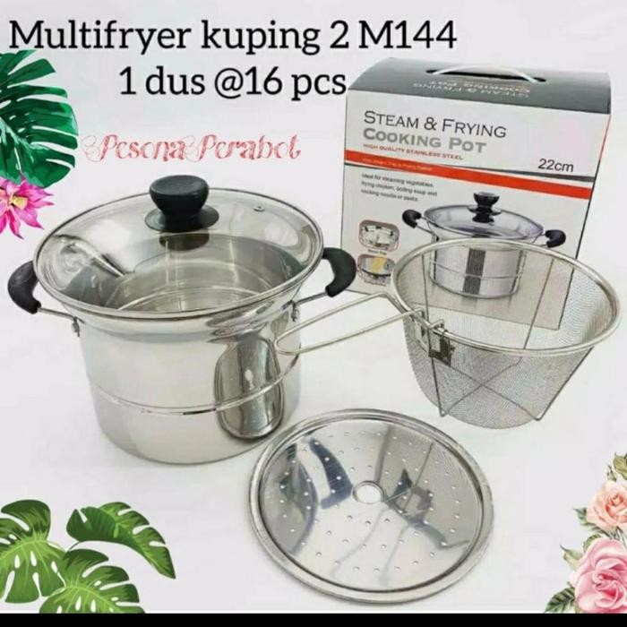 panci 3 in 1 panci penggorengan kentang cooking pot 3 in 1