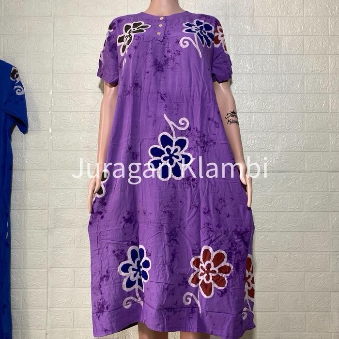 Daster Sunan LD 110 Kencana Ungu Label Hitam Busui Kancing Baju Wanita Santai Baju Tidur Busa COD