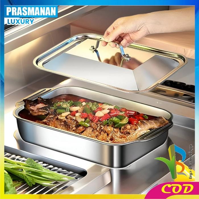 [COD] RB C1236 Panci Stainless Set Tutup Wadah Saji Lauk Tempat Prasmanan Luxury / Panggangan Ikan