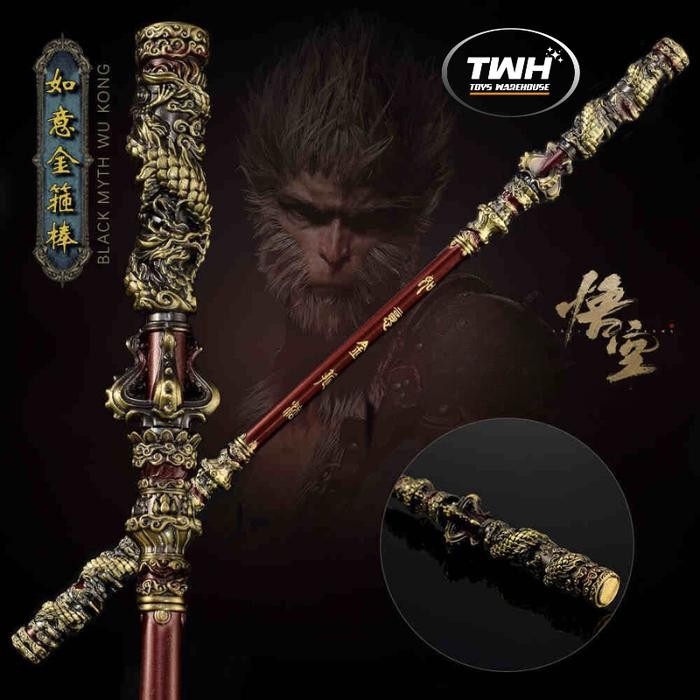 BLACK MYTH: WUKONG FIGUR & TONGKAT TOYA SAKTI PAJANGAN MODEL BAHAN BESI DENGAN UKIRAN FULL DETAIL