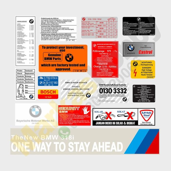 STIKER BMW E30 WARNING SET