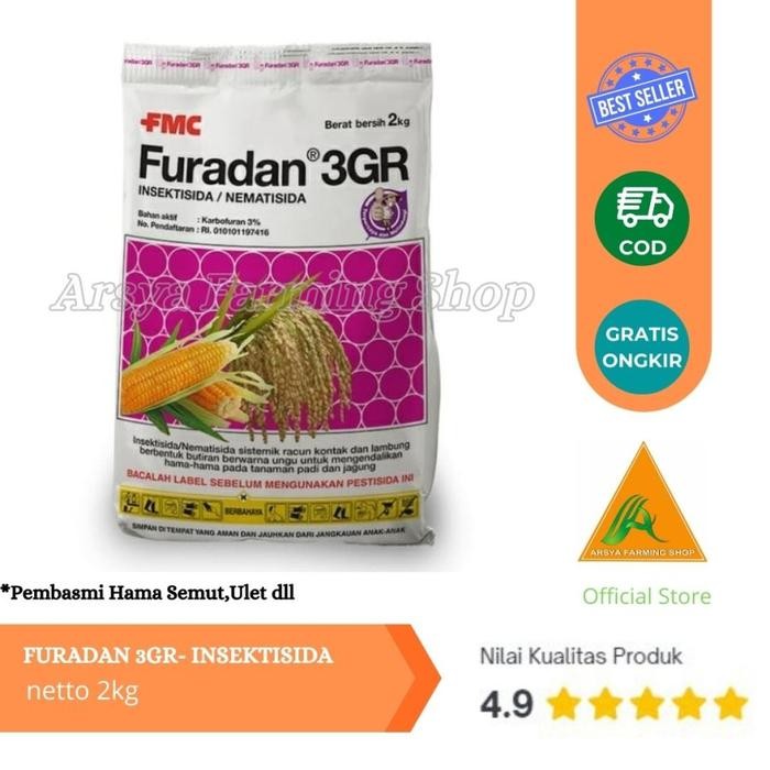 Gardening_Love Furadan 3Gr 2000 Gram Akarisida/Nematisida/ Insektisida Sistemik