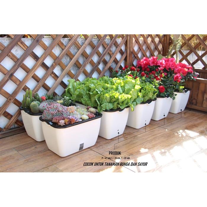 Gardening_Love Pot Tanaman Otomatis / Self Watering Pot / Pot Besar / Pot Hidroponik