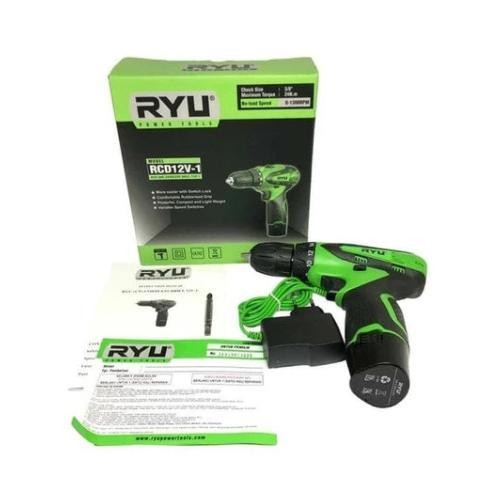 Ryu Mesin Bor Baterai Rcd 12 V-1 / Cordless Drill Driver 12V - 1 Bor Mini Torsi