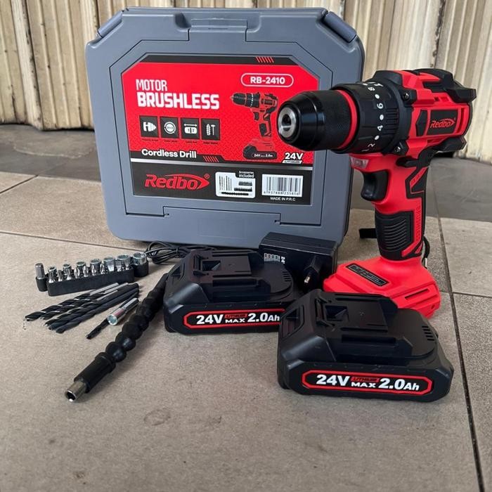 Redbo Bor Cordless Dril Beton Impact Tembok Baterai Mesin Rb-2410 Lxt Makita