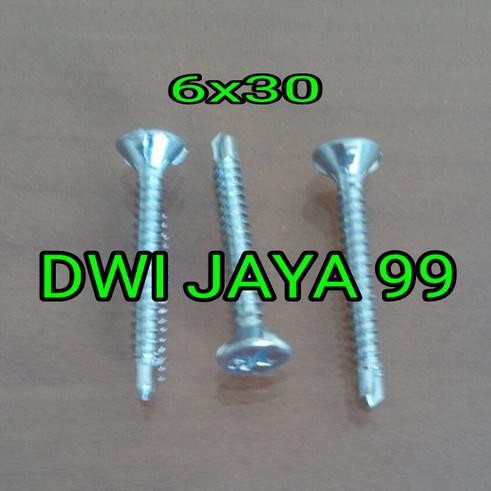 Sale 200 Pcs Sekrup 6X30 Sds Driling Kalsi Grc Screw Roofing Fh Jf