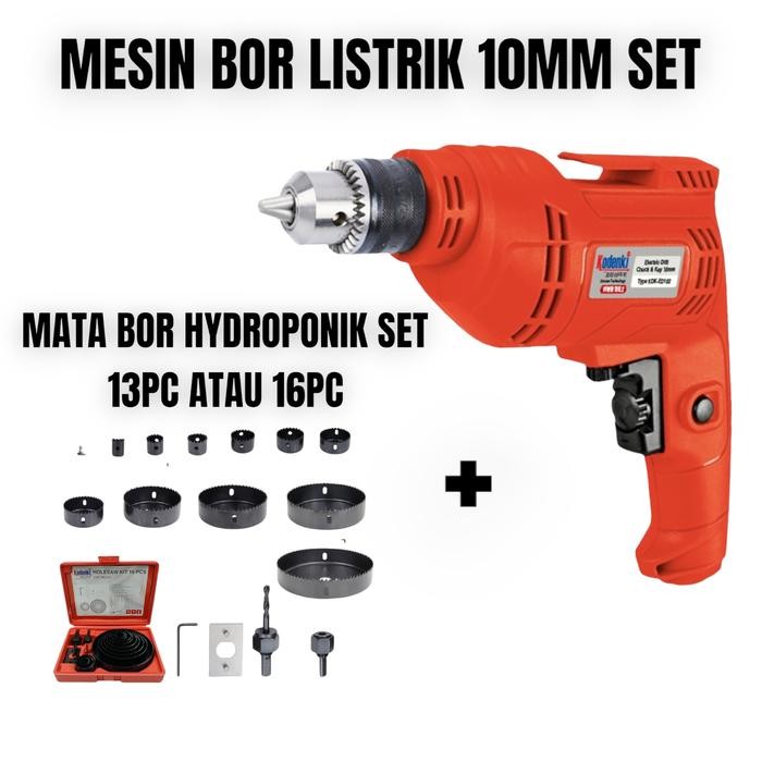 Paket Mesin Bor 10Mm Mata Bor Hidroponik Kayu Pvc Hole Saw Set 13 16Pc
