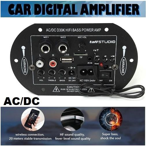Kit Modul Power Amplifier Hifi Bass Bluetooth Ac/Dc Double Mikrofon