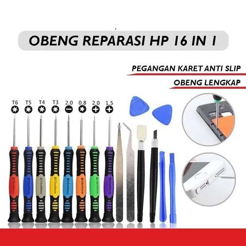 Tools Set / Obeng 1Set 16 Lengkap Pembuka Lcd & Touchscreen Handphone