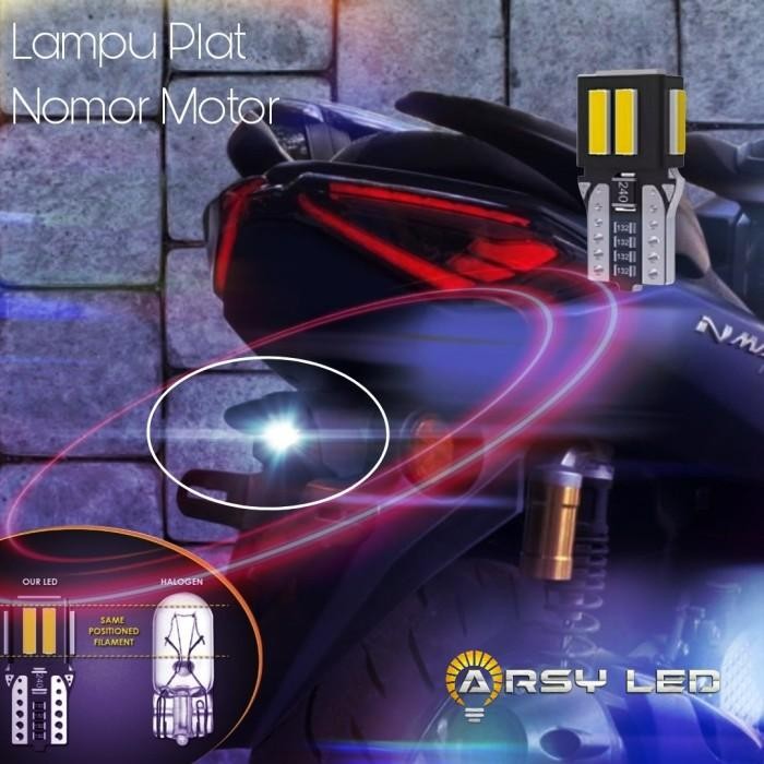 ARSYLED Lampu LED Plat Nomor Motor Beat Vario Nmax Aerox Matic *