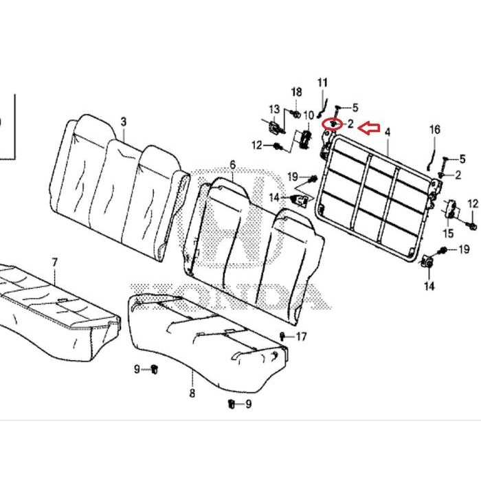 Lock Kunci Pengunci Collar Jok Kursi Tengah Honda Brio Original