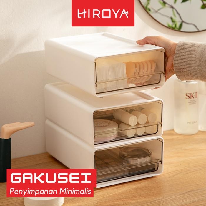 

HIROYA Kotak File Laci Penyimpanan Desk Drawer Storage Box Stackable