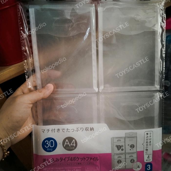 

Daiso plastik penyimpanan kartu 4 slot dalam binder file card slot