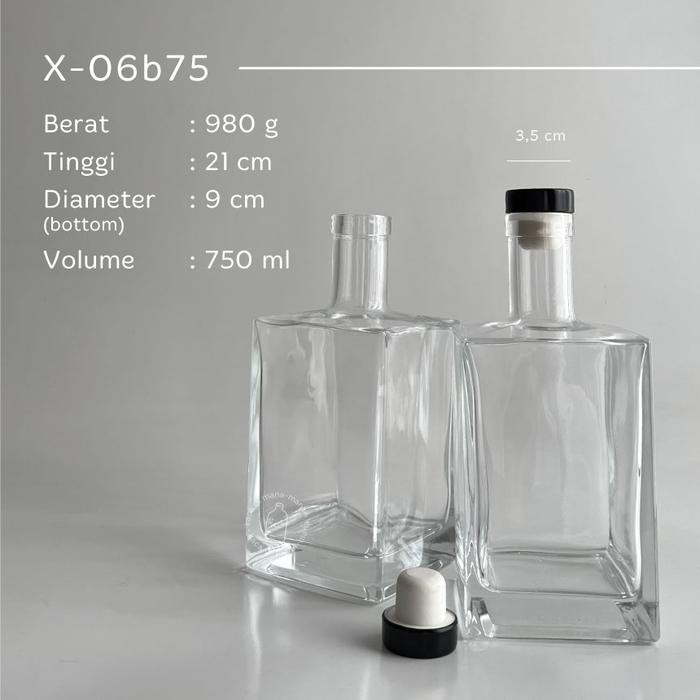 Botol kaca - The Cube Liquor Glass Bottle - Botol Liquor