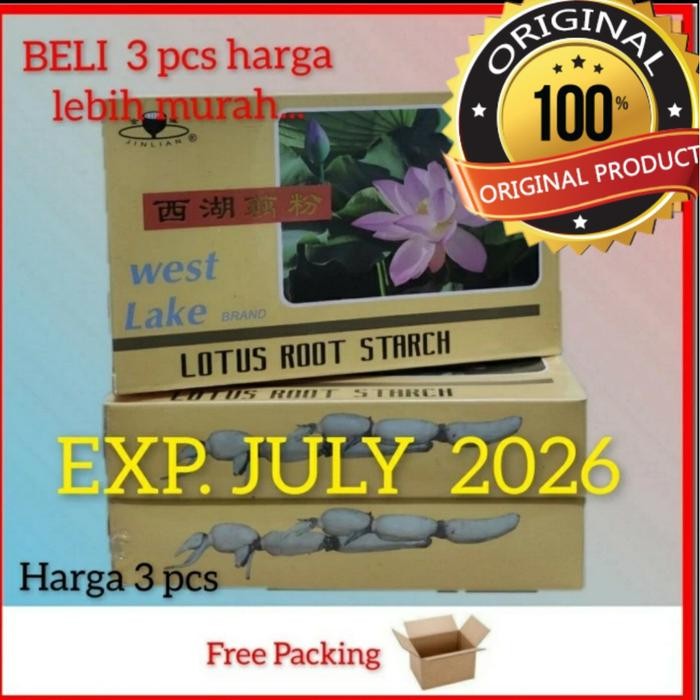 

Lotus root starch west lake 250gr/minuman bubuk teratai/minuman sehat