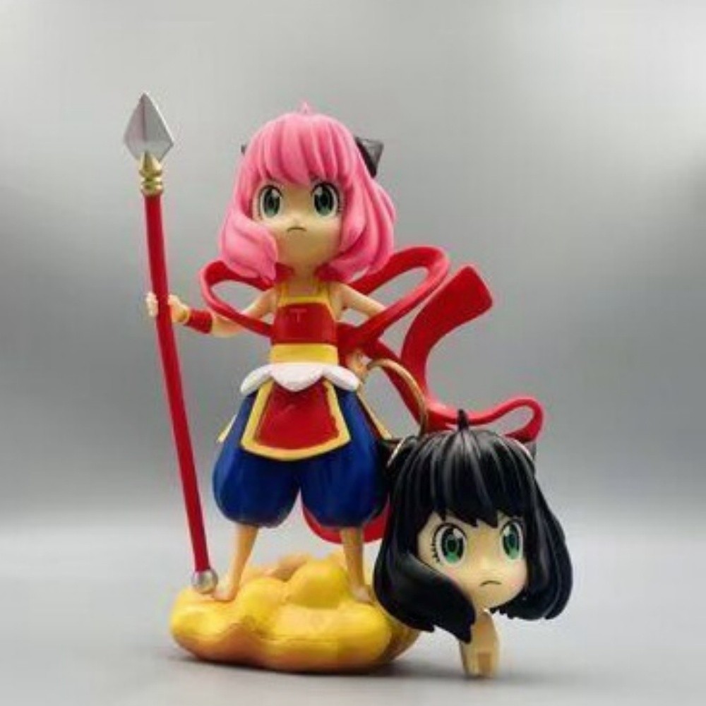 Anime Character Spy Family Figurine, Ania Cosplay Nezha Interchangeable Figurine Model Desktop