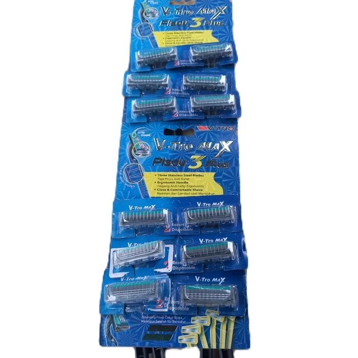 Pisau Cukur V-Tro Max Pisau 3 Plus 1 Lembar 24Pcs - Razor Kumis Jenggot Pencukur
