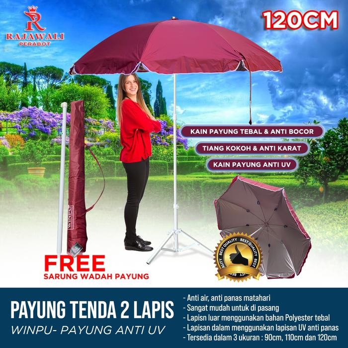 Jual [READY] Payung Tenda 2 Lapis Payung Taman Pantai UV Series Winpu 120Cm/48Inch