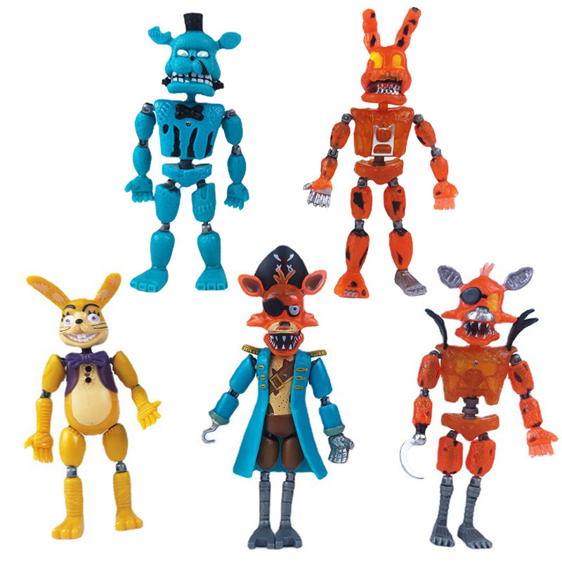 5-6Pcs/Set FNAF Security Breach Five Night Action Figures Joint