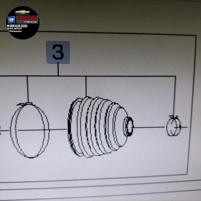 Karet Cv Joint Outer Luar Chevrolet Aveo 2003-2010 Manual Matic+Gress Kode 031