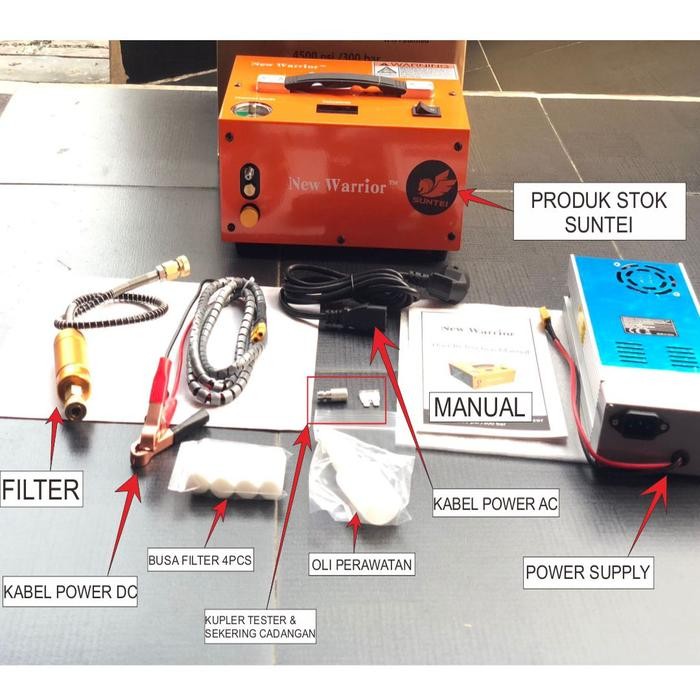 Kompresor PCP New Warrior / Compressor PCP Portable New Warrior AC/DC