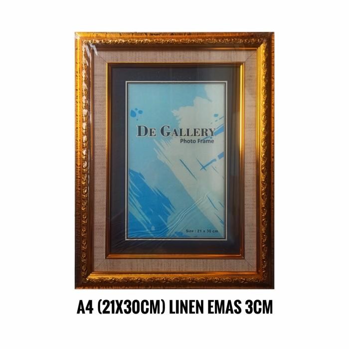 Bingkai foto A4 linen emas