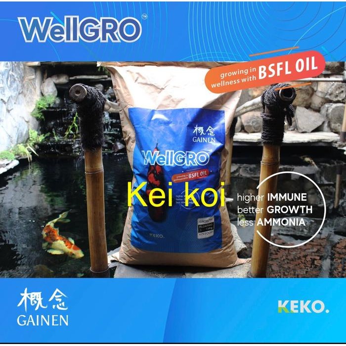 WELLGRO 15 KG SIZE L FLOATING MAKANAN IKAN KOI