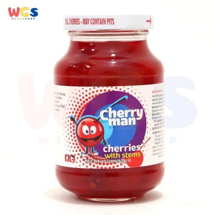 

CherryMan Cherries With Stems 10oz 283g - Manisan Buah Cherry
