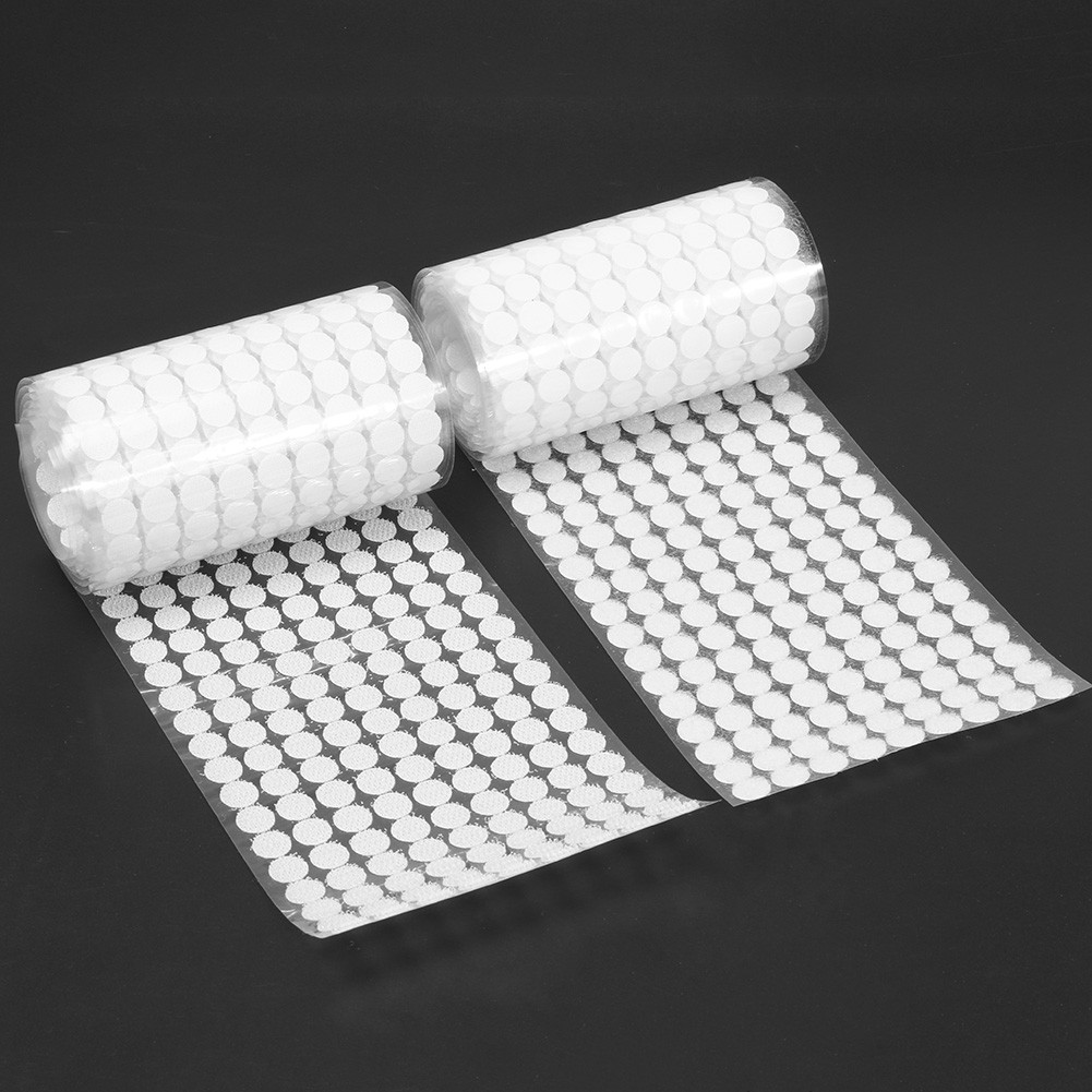 

1000Pairs Self Adhesive Fastener Tape Dots 10/15/20mm Disc Adhesive Strong Glue Magic Sticker Round