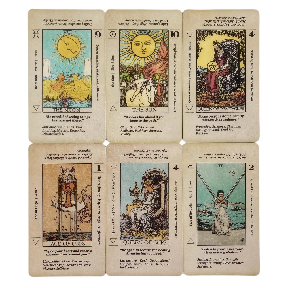 

1Pcs Deck Tarot Meaning Tarot Card With Meaning On Them Beginner Tarot Keyword Antiqued Tarot Deck
