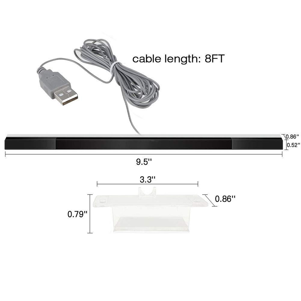 

For Wii Wiiu Game Sensor Bar with Extension Cord USB Infrared Wired Remote Motion Sensor Receiver IR
