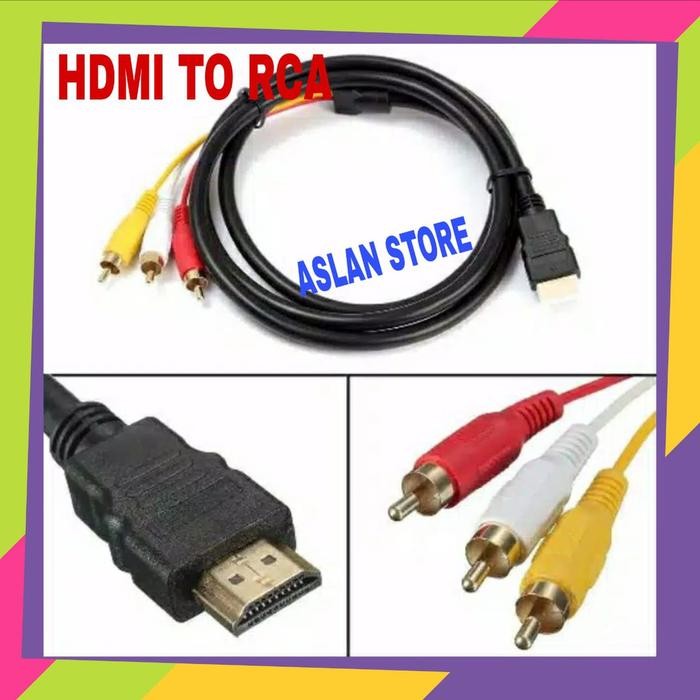 (Allthebest) HDMI Male to 3 RCA AV Cable Lead 1080P HD Convert Line For TV