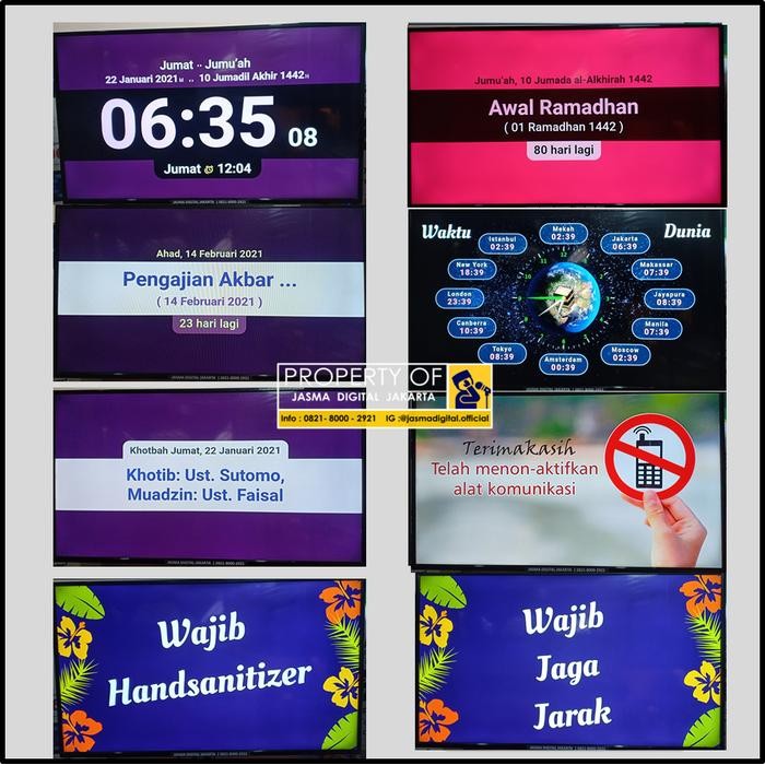 JASMA VERSI SPESIAL EDITION JAM JADWAL WAKTU SHOLAT MASJID TV LED