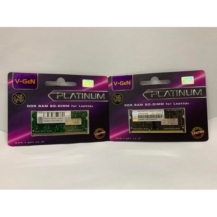 V-Gen Ddr3 Sodim 4Gb Pc 10600/Pc 12800