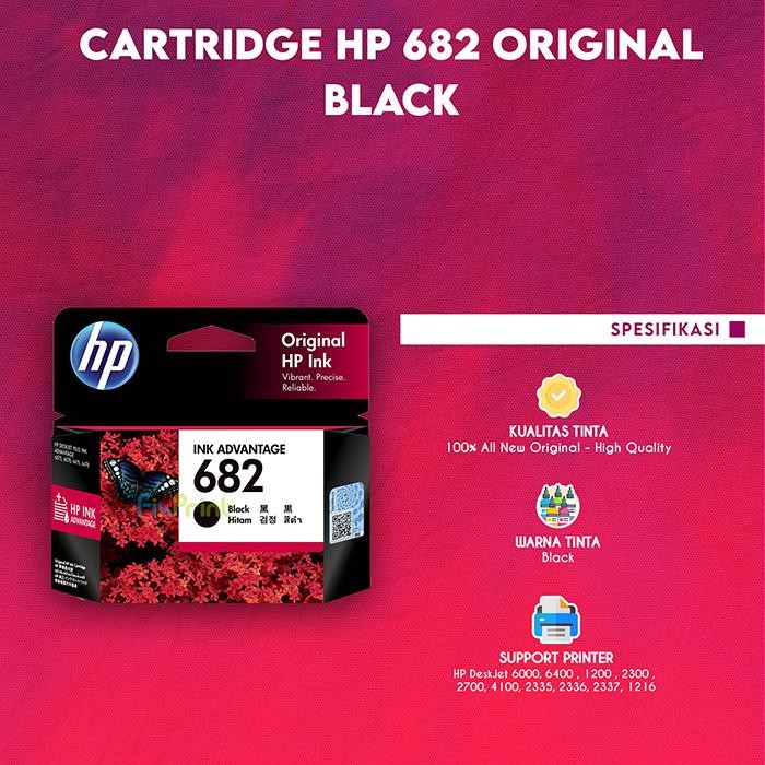 Black Color Cartridge 682 Tinta Printer HP 2775 2776 2335 2336 2337