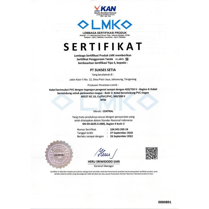 Sni Central Kabel Nym 4X2.5 Nym 4X2,5 Lmk Eceran Meteran