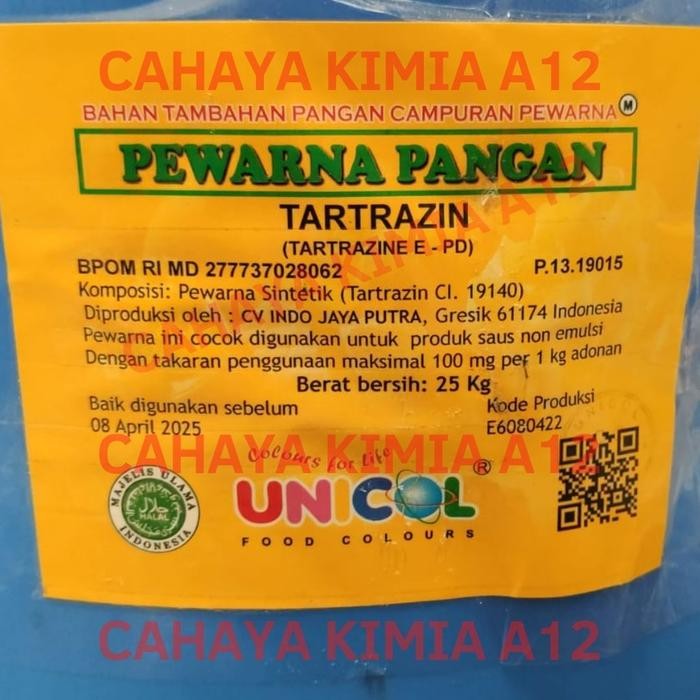 

Perwarna Makanan Tartazine - Unicol (Ci 19140) 1 Kg Gratis Ongkir