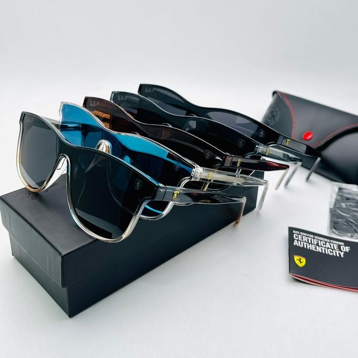 New Kacamata Sangglass Hitam Rayban006 Edition Ferrari 7720 Polarized + Uv400 Antiradiasi / Kacamata