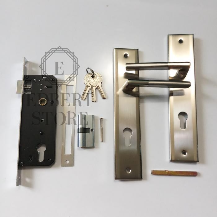 HANDLE SET KUNCI PINTU RUMAH MINIMALIS PUTIH BESAR