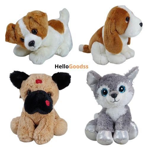 Boneka Binatang Anjing Hush Puppies Bulldog Husky Jack Russell -size M