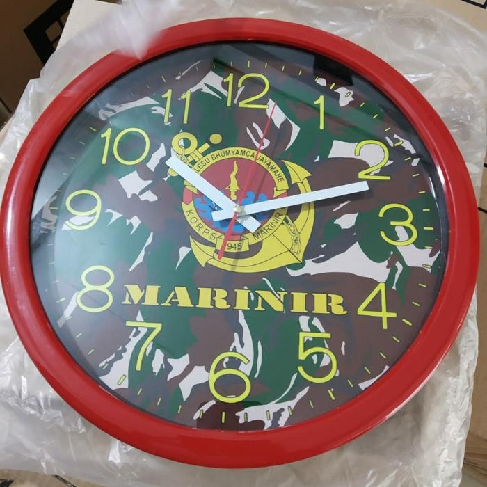 JAM DINDING TNI ANALOG LOGO MARINIR