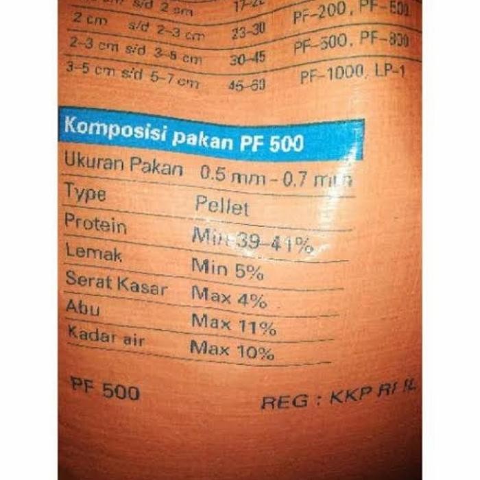 PAKAN IKAN PRIMA FEED PF500 1 KARUNG(10KG)